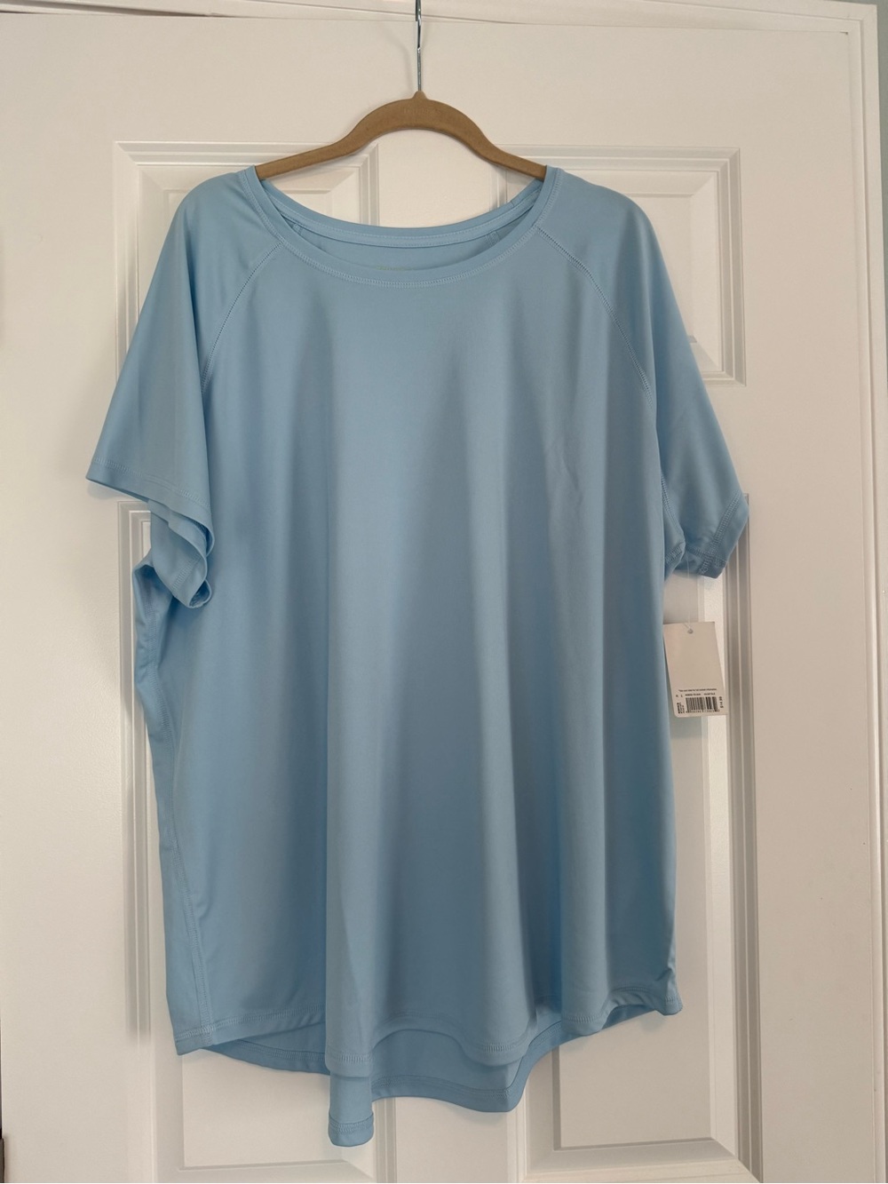 NWT TekGear |  Short-Sleeve DryTEK Light Blue Teal Top | Size 2X
